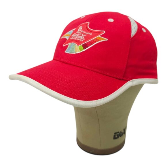2008 Coca Cola Beijing Olympics Adjustable Embroidered Cap Trucker Baseball Hat - Picture 2 of 16